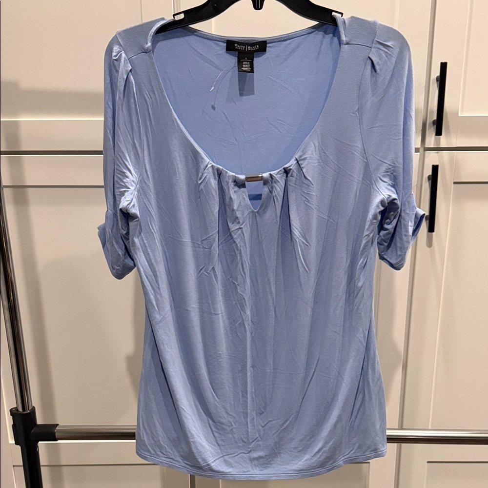 White House Black Market Light Blue Women's Blouse